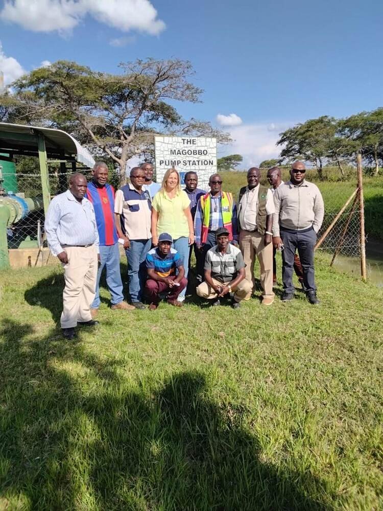 The World Bank team visiting the pump stations